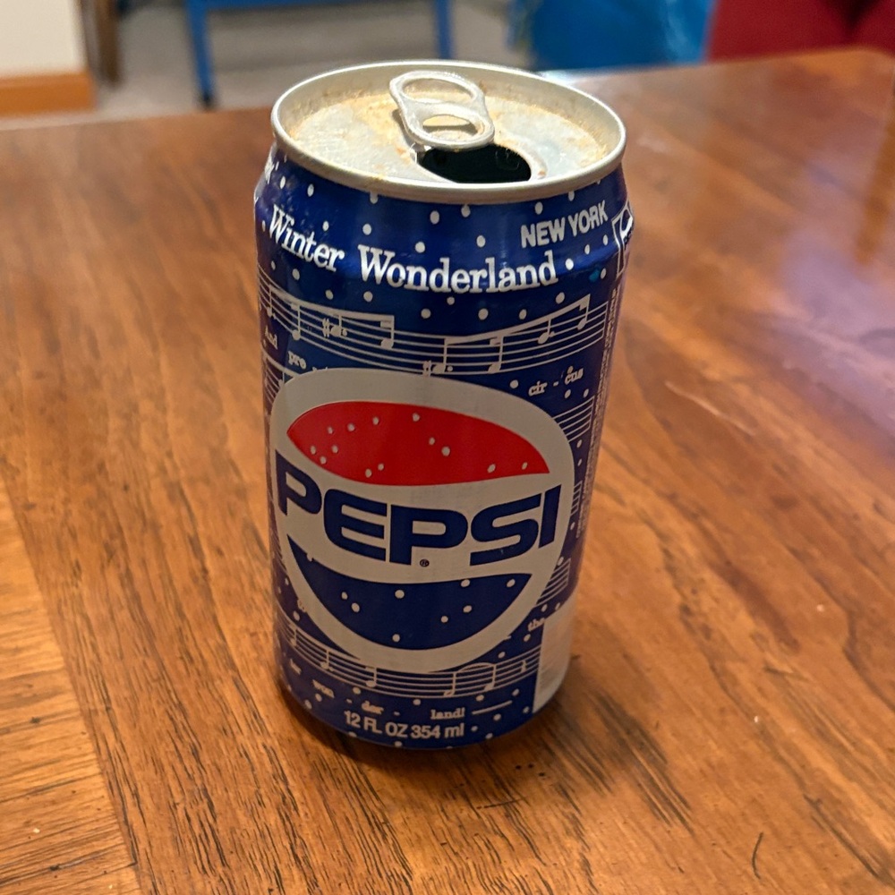 90s Christmas Pepsi Blue and Silver Can